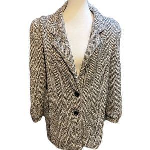 VINTAGE LEARSI WOOL TWEED HERRINGBONE SHORT LENGTH COAT